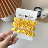 DAIIIBABYYY  -  3PCs/set Silk Satin Elastic Hair Band Small Scrunchies Set Ladies Rubber Bands Ponytail Holders for Women Girls Hair accessories