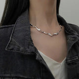 Daiiibabyyy  Irregular Minimalist Geometric Chain Splicing Clavicle Chain Men and Women Hip Hop Chilly Fashion Jewelry Necklace