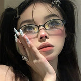 DAIIIBABAYYY  -  Women Y2K Retro Oval Glasses Small Frame Eyewear Blue Light Blocking Eyeglasses Female Computer Reading Optical Spectacle
