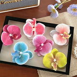 DAIIIBABYYY  -  Sweet Orchid Flower Hairpin Girl Women Summer Seaside Vacation Headwear Duckbill Clip Bohemian Hair Accessories