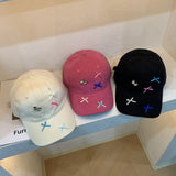 Daiiibabyyy  Women's Baseball Caps New Korean Bow Dopamine Sweet Cute Simple Fashionable Versatile Visors Vacation Sun Shading Caps For Girl