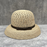 Daiiibabyyy  New Luxury Summer Hat Women Bucket Hat Bow Straw Hat for the Sun Hat Bow beach hat Headmade Dome Ladies Hat Derby Church Hat
