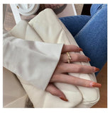 Daiiibabyyy New Design Bamboo Shape Gold Color Ring Korean Fashion Jewelry Party Adjustable Ring for Women Girl Luxury Accessories Gift