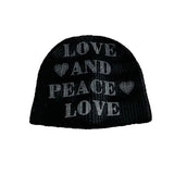 Daiiibabyyy  Niche Printing Letter Pullover Knitted Hat Autumn and Winter Men and Women Trend Street Versatile Personality Skull Beanie Caps