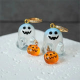 Daiiibabyyy  Cute Fashion Charming Halloween & Pumpkin Hoop Earrings Cute Resin Jewelry for Women Perfect for Parties & Gifts