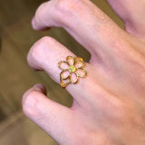 Daiiibabyyy  Fashion Metal Hollow Daisy Flower Open Rings For Women Simple Gold Color Adjustable Finger Rings Jewelry Accessories