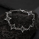 DAIIIBABYYY  -  Trend Cool Punk Cross Link Bracelet Men Women  Personality Street Party Hip Hop Adjustable Bracelet Male Jewelry