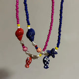 DAIIIBABYYY  -  Bohemian Style Colorful Rice Bead Resin Conch Shell Starfish Necklace for Women Summer Beach Party Gift Ideas