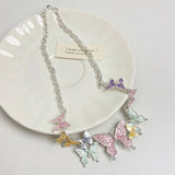 DAIIIBABYYY  -  Sweet Girly Heart Butterfly Oil Drop Necklace