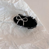 DAIIIBABYYY  -  Mesh lace metal bow bangs clip, women's silver new niche design with a sense of side clip hair accessories