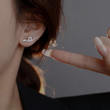 Daiiibabyyy New S925 Sterling Silver Cutey Snake Shaped Simple Flower Stud Earrings Women Gift Exquisite Student Girlfriend Fine Jewelry