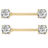 DAIIIBABYYY  -  1 Pair Stainless Steel Love Heart Shape Nipple Piercing Cubic Zirconia Butterfly Crown Barbell Tongue Piercing Body Jewelry