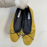 Daiiibabyyy 2024 New Spring Ballet Flats Shoes Women Fashion Round Toe Design Bow Knot Ballerinas Soft Moccasins Female Casual Loafers Mujer