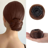 Daiiibabyyy  Synthetic Chignon Wig Hair Bun Extensions Retractable Bun Hairpiece Straight Donut Chignon Updo Hair for Women All Occasions Use