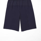 Daiiibabyyy  Women's Layered Decorative Waist Casual Shorts Navy Blue Waist Drawstring Wide Leg Knee Shorts Casual Culottes For Women TSP2