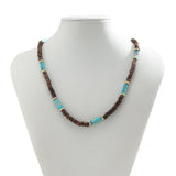 DAIIIBABYYY  -  Vintage Irregular Brown Wooden Bead String Choker Trend Pattern Square Stone Collar Necklace Men's Casual Party Jewelry