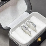 Daiiibabyyy  Fashion Bowknot Zircon Rings for Women Girls Luxury Geometric Metal Open Rings Y2K 2000S Good Friend Jewelry Gifts Accessories