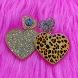 Daiiibabyyy  Y2K Jewelry Pink Leopard Earrings Korean Fashion Punk Cool Egirl Acrylic Dangle Earrings for Women 2000s Accessories Party