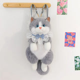 Daiiibabyyy  Cute Realistic Ragdoll Backpack Women Cat Plush Doll Small Capacity Daypack Lolita Cartoon Personality Mochilas Mujer