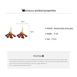 Daiiibabyyy  Bohemian Mix Color Natural Stone Wood Glass Beads Strand Tassel Hanging Dangle Earrings for Women Gold Silver Plated Hooks