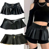 Daiiibabyyy  Anti-Slip Black Pleated Skirt Waist Belt Chic Personalized Outerwear High Waist Slimming Elastic Puff Bodycon Waist Cincher