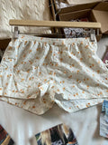 Daiiibabyyy Women Orange Floral Sweet Straight Shorts Elastic High Waist Cotton Sweet shorts Vintage Cute 2024 Fashion Summer Home Underwear
