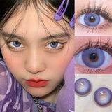 Daiiibabyyy  Blue Purple Color Contact Lenses Softlens for Eyes Lenses Cosmetic Eyecontacts with Myopia Fast Shipping