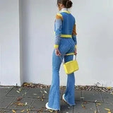 Daiiibabyyy Stretch Women Flare Jeans Lady Vintage Blue Striped Plaid Hips Wrap High Waist Trousers Lady Streetwear Y2K Punk Denim Pants