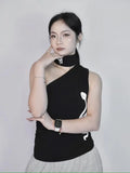 DAIIIBABYYY  -  Gothic Turtleneck Tank Tops Print Snake Streetwear Slim Summer Tops 2025 New 2000s Clothes Y2k Sleeveless T-shirt Tanks