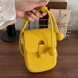 Daiiibabyyy  Luxury Brand Mini Yellow Crossbody Bag for Women Soft PU Leather Shoulder Purse Fashion Cell Phone Flap Pocket Ladies Accessory
