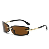 Daiiibabyyy  New Fashion Korean Y2K Sunglasses for Women Men Square Frameless Sun UV Protection Outdoor Sports Outfits Glasses Decoration