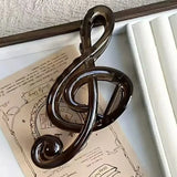 Daiiibabyyy  Retro Musical Note Large Hair Claw Clips Simple Fashion Coffee Color Korean Hairpin Headwear Accessories for Women Girls