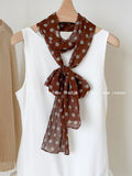 Daiiibabyyy  French Scarf Blogger Polka Dot Leopard Print High-end Scarf Women's Neck Protection Fashionable Long Neck Scarf