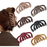 Daiiibabyyy  Large Velvet Claw Clips for Thick Hair Strong Grip Hair Clamps Women,Daily/Office/Party Hairstyle Accessories Hair Clips Girls