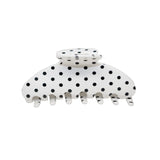 Daiiibabyyy  Vintage Black White Dot Hair Claw Large Crab Hair Clips Shark Claw Clamp Retro Ponytail Fashion Hair Accessories Women Girls