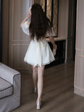 Daiiibabyyy  Japanese Sweet Off Shoulder Bow Dresses Y2k Aesthetic Lace Patchwork Grunge Vestidos Harajuku Women A-Line Ruffled Mini Dress
