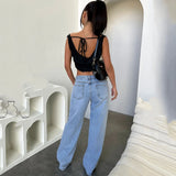 Daiiibabyyy  Fashion Jeans Pants For Women Solid Straight Floor Length High Street ladies Wear Denim Pants Trousers Wholsale 2025 New Cloth