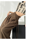 DAIIIBABYYY  -  Streetwear Wide Leg Pants Women Korean Black High Waist Suit Pants Summer Fashion Elegant Lace Up Straight Trousers New