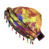 Versatile Elastic Colorful Beaded Headscarf Hijab Ethnic Style Pre-tie Head Wraps Hip-hop Dome Jacquard Pullover Cap Gifts