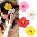 DAIIIBABYYY  -  2/4/6 pcs Hawaiian Flower Hair Clips for Women Artificial Floral Hibiscus Lily Barrettes Hairpin Accessories Vacation Beach Gift