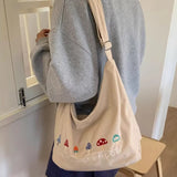Daiiibabyyy  Fashion Preppy Letter Embroidery Shoulder Bag Vintage Y2k Aesthetic Kawaii Women's Handbags Casual All Match Ins Crossbody Bags