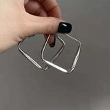 Daiiibabyyy  New Trendy Silver Color Big Circle Hoop Earrings for Women Exaggerated Metal Geometric Smooth Round Earrings Jewelry Gift