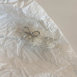 DAIIIBABYYY  -  Mesh lace metal bow bangs clip, women's silver new niche design with a sense of side clip hair accessories