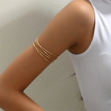 DAIIIBABYYY  -  Multilayer Gold Color Cuff Bracelet For Women Punk Style Metal Bracelet Minist Design Ins Daily Wear Party Jewelry
