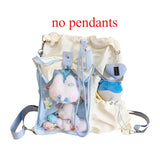 Daiiibabyyy  Preppy Style Ita Mochila New Transparent Mochilas Mujer Japan Style Backpack Large Capacity Bag Ins All-match School Bags