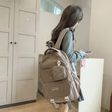 Daiiibabyyy  New Portable Backpack Large Capacity with Wallet School Bag Lightweight Casual Shoulder Bag