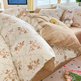 DAIIIBABYYY  -  Bedding Class A All Cotton Face Mask Dormitory Skin friendly Fresh Bed Sheet and Quilt Cover Pure Cotton Four piece Set Three