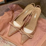 Daiiibabyyy  Fashion Women's Shoes Luxury Rhinestone High Heeled Sandals for Woman Elegant French Casual Shoes Designer Shoes Sandalias Mujer