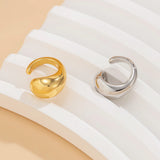 DAIIIBABYYY  -  1Pcs Punk Water Drop Half Empty Clip Earring Gothic C Shape Ear Cuff Stud Thick Earclips For Women Party Jewelry Gifts