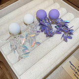 Daiiibabyyy Minar  New Arrival Purple AB Color Miyuki Strand Leaves Round Acrylic Long Tassel Drop Earrings for Women Statement Jewelry